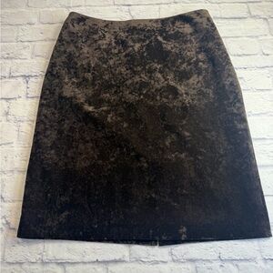 Chocolate Brown Velvet Midi Skirt. Size 14W. Pencil skirt.
